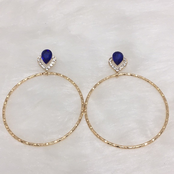 🌹Palm Beach Statement Dangle Hoop Earrings - Picture 2 of 4